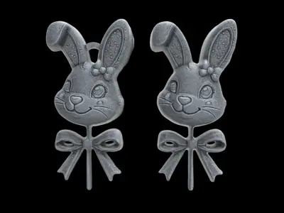 Easter bunny head candy decor  3D print model