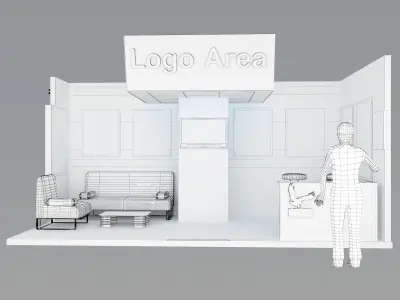 Booth Exhibition Stand a380b 3D model