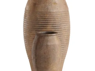 Llonga Terracotta Planter Low-poly 3D model
