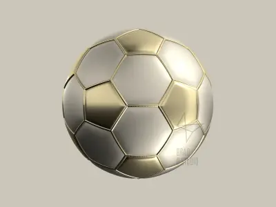 Platinum and Golden Football 3D model