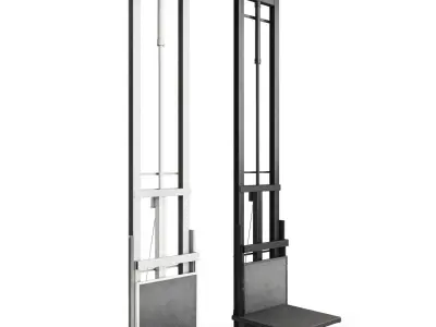 lift-elevator pair of silver lifts 3D model