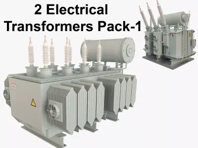 2 Electrical Transformers Pack 1 3D model