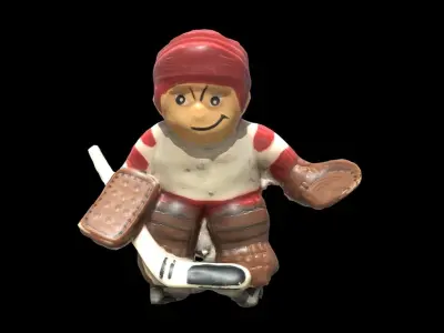 1988 JFS Hockey Mascot Sport Keyring Toy Low-poly 3D model