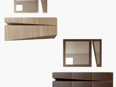 wooden modern consule Free 3D model