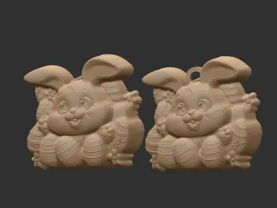 cute bunny hide full of eggs  3D print model