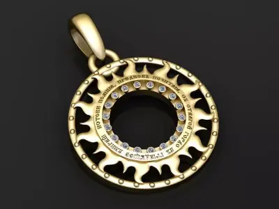 gold flame pendant 3D printable model   3D print model