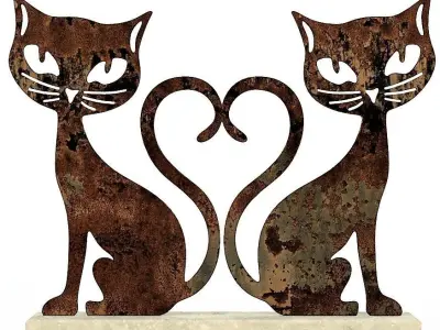 Cats metal decoration 3D model