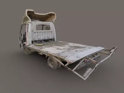Wreck of a delivery van 3D model