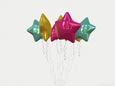 Helium Balloons Star 3D model