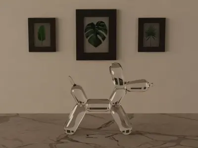 Glass Dog Balloon Free low-poly 3D model