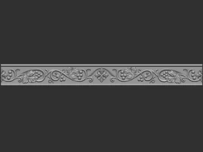 church cornice cross  grape-vine 3D print model
