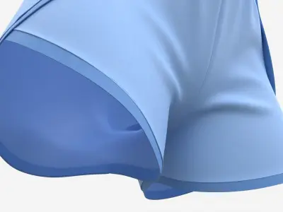 Fitness shorts for women blue 3D model