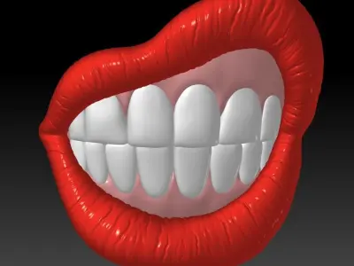 LIPS W TEETH DECOR 3D print model