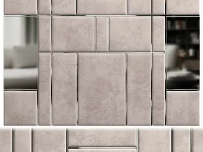 Panel mirrors for living room 3D model