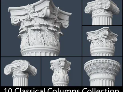 10 Classical Columns Collection 3D model