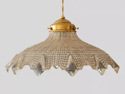 Flower Art Deco Glass Chandelier 3D model