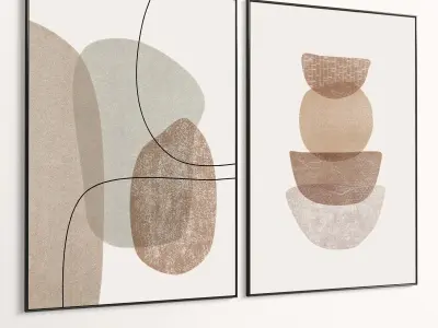 Plaster Two Photo Frame 533 Low-poly 3D model