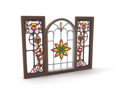 Vibrant Stained Glass Window model pack Low-poly 3D model shop