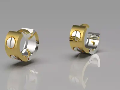 gold earring ge0049 3D print model