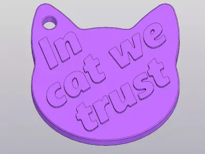 In cat we trust Keychain Free 3D print model