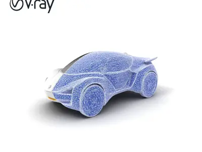 Minimalist Urban Flying Car Model Pack with Smooth Contours Low-poly 3D model