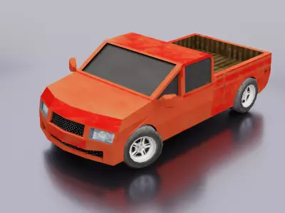 Pickup car Low-poly 3D model