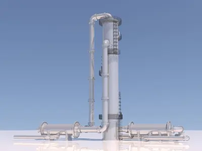 Refinery Distillation Column 05 3D model