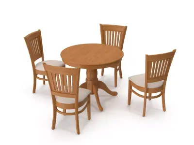 Isolda Pedestal Dining Set 3D model purchase