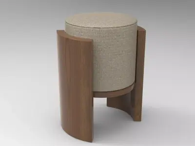 Huza Stool Low-poly 3D model