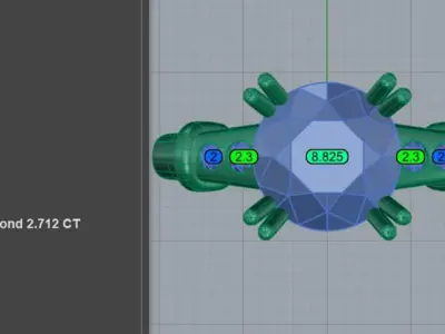 2 Carat Diamond Ring 3D print model
