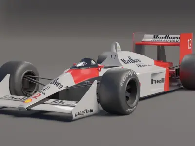 Mclaren MP44 F1 Car Ayrton Senna car 3D model