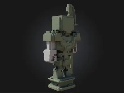Stone Guardian Statue  Timeless Sentinel of Myth and Monument 3D model