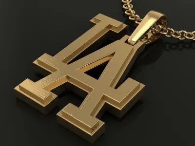 LA Dodgers Logo Pendant 3D print model