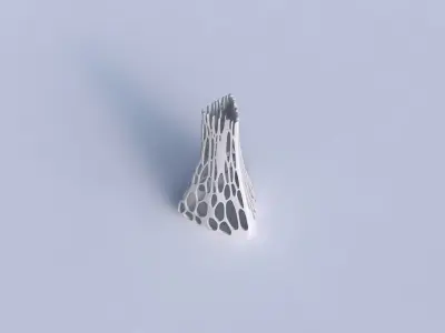 Vase grounded triangle with cracked organic lattice 2 3D print model