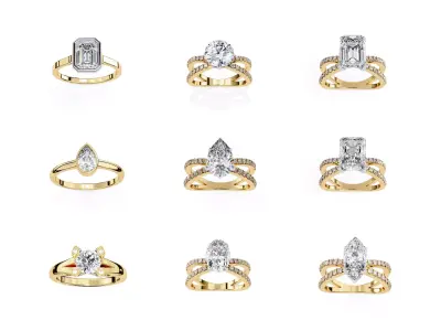 Diamond Style Gold Ring  3DM  STL Jewelry Design Files 3D print model