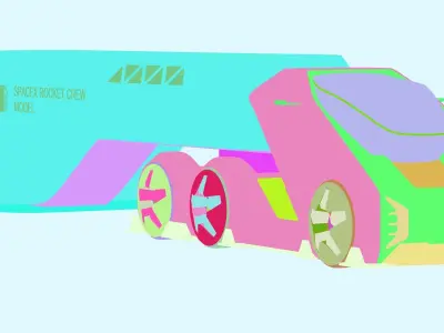 Tesla Spaces rocket Low-poly 3D model