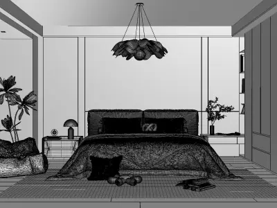 Modern Bedroom 3D Model 3D model