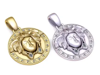 Gold medallion pendant 3D printable model   3D print model