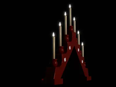Classic Advent Candle Light 3D model
