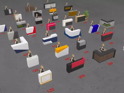 Modern Exhibition Reception Counter Collection - Corona Renderer 3D model