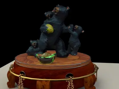 Chinese family bear 3D model