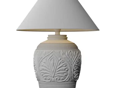 Rustic Country Nightstand bedside Provence Table Lamp 3D model