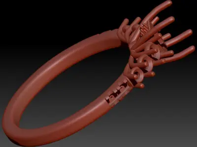 1 Carat Modern Bridal Engagement Ring 3D print model