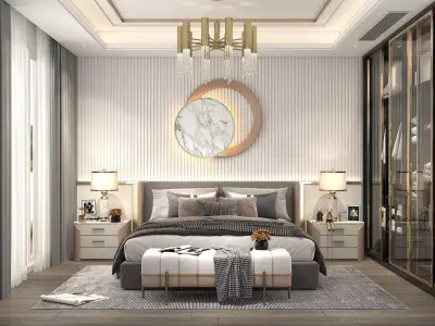 Modern Bedroom Scene 28 3D model