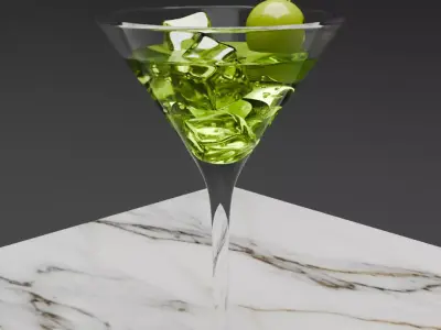 Martini glass cocktaile 3D model for 3D visualization 3D model