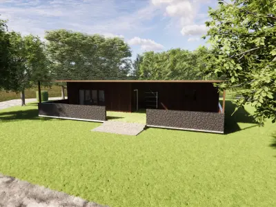 5 1 Villa with Large Lawn and Trees 3D model