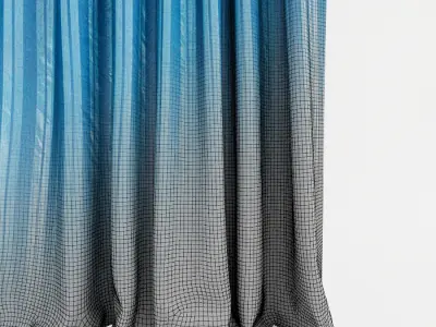 Blu curtains variations 3D model
