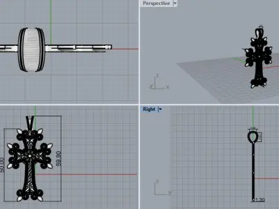 Armenian Cross Pendant 52874 3D print model
