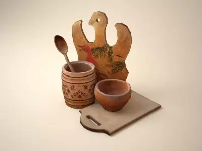 Kitchen stuff Free low-poly 3D model