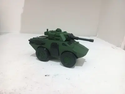 ARMORED VEHICLE AND CANNON TURRET 3D print model